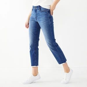 Women's Nine West Slimming-Pocket High-Waisted Straight Crop Jeans